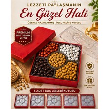 Kolix Kırmızı Boş Kuruyemiş Leblebi Kutusu Sert Taslama Kutu 19X19X8 cm