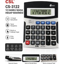 ArtMaster Hesap Makinesi Gri Siyah 11X13 cm 1 Adet Csl CS-3122 12 Haneli Orta Boy Ofis Büro Masaüstü Hesap Makinası