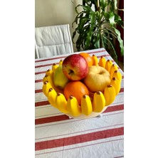 Dekoratif Muz Figürlü Realistik Meyve Kabı