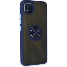 Markaon Kesgin Market® Newface Realme C11 2021 Kılıf Montreal Yüzüklü Silikon Kapak - Lacivert Teknok