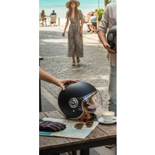 YYK Nero Retro Yarım Motosiklet Kaskı