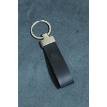 Akronium Leather  Metal Halkalı Deri Anahtarlık