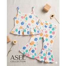 Asel Collection Çiçek Desenli Peplum Askılı Takım