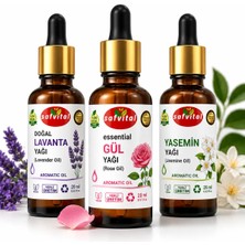 Safvital Lavanta+Gül+Yasemin 3’lü Aromaterapi Bakım-Bitkisel Yağ Seti & Aromatik Yağlar Seti 3X20 ml