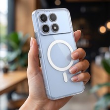 Caseonn Xiaomi Poco X6 Pro Kılıf Kablosuz Şarj Özellikli Sararmaz Kristal Sert Kapak Şeffaf