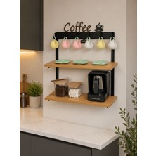 Kahve Köşesi Standı / Coffee Yazılı Xl Çift Raflı Organizer