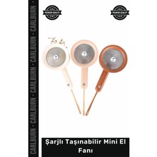 Carlburn #vantilatör 3 Kademeli Hız Ayarlı Kompakt Tasarım Güçlü Hava Akımı Şarjlı Taşınabilir Mini El Fanı