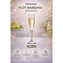İstanbul Horeca Kırılmaz Polikarbon Flüt Bardağı 180 ml Cam Görünümlü