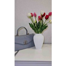 Hanart Modern Dekoratif Şık Vazo 20 cm Beyaz