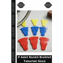 Carlburn #bisiklet Dayanıklı Üçgen Palet Tasarım Canlı Plastik Aparat 9 Adet Renkli Bisiklet Tekerlek Süsü