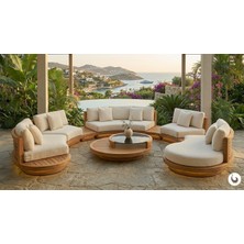 Kunter Mobilya Veranda/bahçe Oturma Grubu Tik (Teak Wood) Luxury Oval