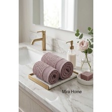 Mira Home 2 Parça Pamuklu Banyo ve El Yüz Havlu Seti Şeyda Mürdüm