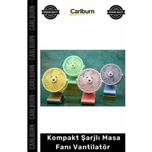 Carlburn #fan Pastel Renk Taşınabilir USB Girişli Sessiz Portatif Kompakt Şarjlı Masa Fanı Vantilatör