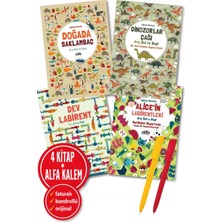 Abm Yayınevi Alfa Kalem+ (Agnese Baruzzi)Doğada Saklambaç+Dinozorlar Çağı:ara,bul+Alice’in Labirentleri 4 Kitap