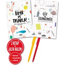 Abm Yayınevi Alfa Kalem+ (Agata Krolak) Boya ve Tasarla+Çiz ve Tamamla 2 Kitap Yeni Çocuk Kitapları