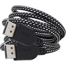 Zemheri Philips SWR3139B/93 8k 60Hz Displayport 1.4 Kablo 2 Metre Örgülü Zırhlı Tasarım