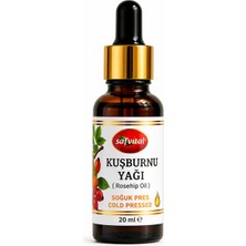 Safvital Kuşburnu Yağı 20 ml Soğuk Pres Saf Cilt Bakım Yağı Yüz Için Yoğun Nem ve Işıltı Etkisi