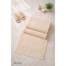 Mira Home 3lü Pamuklu Ayak Havlusu Seti Kabartma Desenli 50X70 cm Bej
