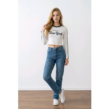 NİVA.ZY Uzun Kollu Baskılı Crop