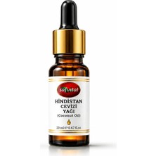 Safvital Hindistan Cevizi Yağı 20 ml Doğal Bitkisel Bakım Yağı Cilt ve Saç Için Nemlendirici