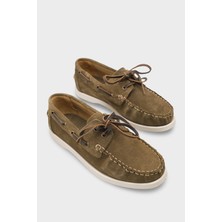 Capone Outfitters Stephie Hakiki Deri Süet Kadın Loafer Tekne Ayakkabısı