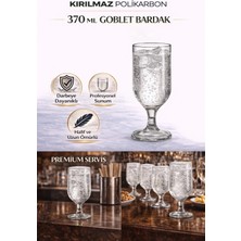 İstanbul Horeca Kırılmaz Polikarbon Goblet Bardak 6 Adet 370 ml Cam Görünümlü Bira & Kokteyl Kadehi