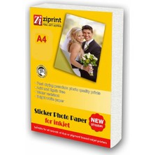 Ziprint Yapışkanlı Sticker Parlak Fotoğraf Kağıdı A4 20 Yaprak 135 gr Epson Canon Hp Brother