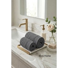 Mira Home 2 Parça Pamuklu Banyo ve El Yüz Havlu Seti  Şeyda Antrasit