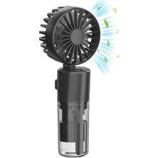 Empressco Mini Fan Şarjlı El Fanı Su Püskürtmeli Boyuna Asmalı Mini Klima Fan Vantilatör (Pembe - Mor)