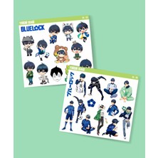 Minithingsart Yoichi Isagi -Anime Bluelock-Parlak Kağıt -2li Sticker Set-Telefon Futbol Süsleme Blue Lock
