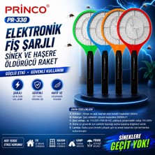 Selfbuysell Princo PR-330 Elektronik Fiş Şarjlı Sinek ve Haşere Öldürücü Raket