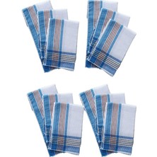 Mira Home 12 Li El Cep Yaka Kumaş Mendil 30X30 cm 100 Pamuklu Şah