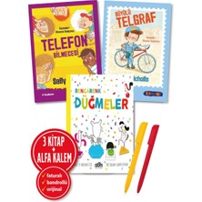 Abm Yayınevi Alfa Kalem+ (Sally Nicholls) Rengarenk Düğmeler+Büyülü Telgraf+Telefon Bilmecesi 3 Kitap Yeni