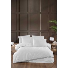 Mira Home Stripe Saten Line Çift Kişilik Nevresim Takımı Beyaz