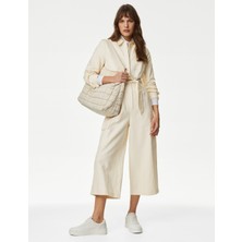 Marks & Spencer Uzun Kollu Denim Keten Tulum