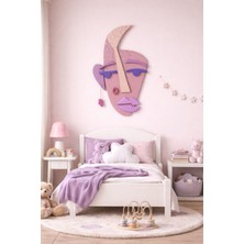 Zesiba Modern Soyut Maske Ahşap Duvar Dekoru | Pastel Renkli Ev, Genç & Çocuk Odası Dekoru