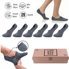 Lion Monroe Saf Bambu 4 Mevsim Kadın Babet Çorap Dikişsiz Görünmez Kaydırmaz Topuk Silikonlu Premium Hediye Kutulu 6'lı Prime Comfort  S682AZNS