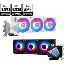 MSI Msı Mag Corelıquıd I360 Whıte 360MM Argb Cpu Sıvı SOĞUTUCU(LGA1150/1151/1155/1156/1200/1700/1851/AM4/AM5 Uyumlu)