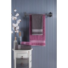 Mira Home 4 Lü Kadın Erkek Banyo Havlusu Takımı Oscar Mürdüm Antasit