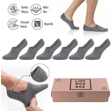Lion Monroe Saf Bambu 4 Mevsim Kadın Babet Çorap Dikişsiz Görünmez Kaydırmaz Topuk Silikonlu Premium Hediye Kutulu 6'lı Prime Comfort  S682AZNS
