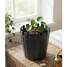 Veyla Style Çit Desenli Drenaj Izgaralı 1 Lt Hacimli Saksı 13 cm