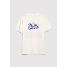 Mavi Barbie Baskılı Ekru Tişört 7610453-70057