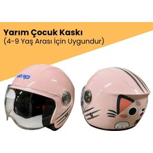 Nero 601 Yazlık Motosiklet Çocuk Kaskı Pembe