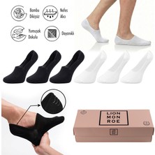 Lion Monroe Saf Bambu 4 Mevsim Kadın Babet Çorap Dikişsiz Görünmez Kaydırmaz Topuk Silikonlu Premium Hediye Kutulu 6'lı Prime Comfort  S682AZNS