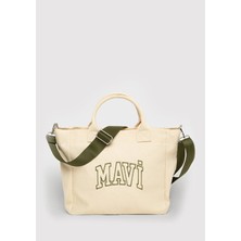 Mavi Mavi Logo Nakışlı Bej Omuz Çantası 1913955-28458