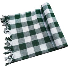 Mira Home 150X150 cm Kareli Yer Sofra Bezi Piknik Masa Örtüsü Saçaklı