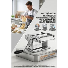 İlkyaz Fashion Profesyonel Sökülebilir Kolay Temizlenen Erişte ve Makarna Makinesi - 7 Ayarlı Hamur Açma Spage