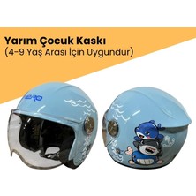 Nero 601 Yazlık Motosiklet Çocuk Kaskı Mavi