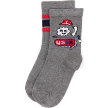 U.S. Polo Assn. Erkek Çocuk Gri Melanj Soket Çorap 50318054-VR086
