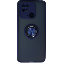 Vintessy Xiaomi Redmi 10C Kılıf Montreal Yüzüklü Silikon Kapak - Lacivert